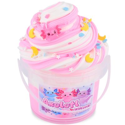 Pink Axolotl Butter Slime Kit, with Fun Slime Add Ins, Soft and Stretchy, Non-Sticky, Scented Slime Kit for Kids, Birthday Gifts for Boys & Girls, Classroom Rewards, DIY Stress Relief Toy
