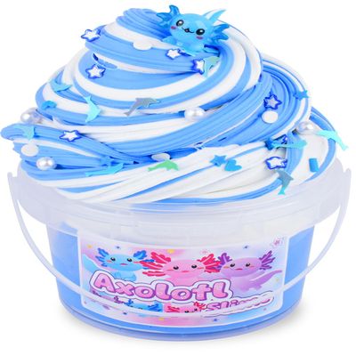 Blue Axolotl Butter Slime Kit, with Fun Slime Add Ins, Soft and Stretchy, Non-Sticky, Scented Butter Slime Kit for Kids, Birthday Gifts for Boys & Girls, Classroom Rewards, DIY Stress Relief Toy