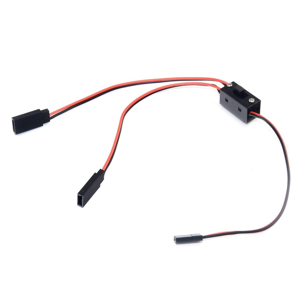 StiNGZjdM 2/3 Way Light On Off Controller Switch Y Cable Wire for TRX4 SCX10 RC Car Light Group Channel Extension Wire RC Plane FPV(1to2)