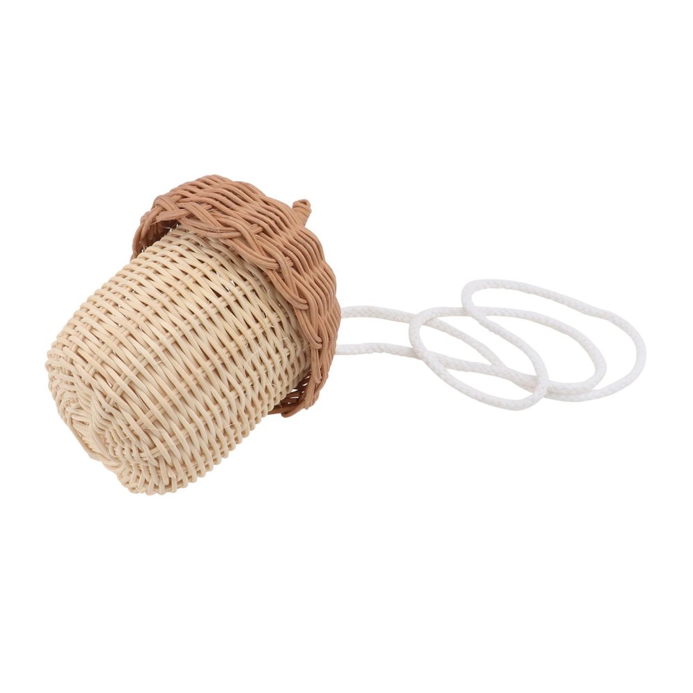 TOGEVAL 1pc Mini Rattan Basket Shaped Bag for Boy Girl Cute Cross-body Woven Purse Adorable Photo Prop for Lightweight Design for Parties and Everyday Use