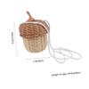 TOGEVAL 1pc Mini Rattan Basket Shaped Bag for Boy Girl Cute Cross-body Woven Purse Adorable Photo Prop for Lightweight Design for Parties and Everyday Use view 2