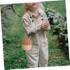 TOGEVAL 1pc Mini Rattan Basket Shaped Bag for Boy Girl Cute Cross-body Woven Purse Adorable Photo Prop for Lightweight Design for Parties and Everyday Use view 4
