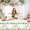 3 PCS House Warming Party Tablecloth Home Sweet Home Birthday Decorations Table Cover Housewarming Rustic Floral Plastic Rectangle Party Tablecloth for New House Wedding Party Supplies, 54 x 108 Inch view 3