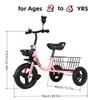 AIYOBEBI Children's Tricycle, Anti Roll Over Pedal Bike with Rear Bucket Basket 2-6 Years Old Stroller, Baby Toy Car, Trikes Toddlers, for Girl and Boy-Plastic Basket. (Blue) view 3