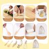 IHFAIO Kids Knife Set for Real Cooking, 8 PCs Kids Cooking Sets for Little Chef, Nature Wood Utensil view 2