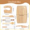 IHFAIO Kids Knife Set for Real Cooking, 8 PCs Kids Cooking Sets for Little Chef, Nature Wood Utensil view 4