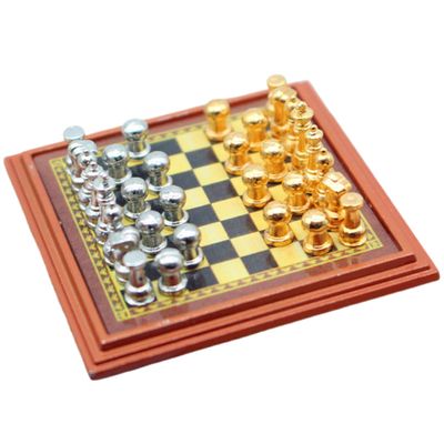 1/12 Scale Dollhouse Chess Set Detailed Alloy 1:12 Scale Dollhouse Furniture Chess Set DIY Decorative 1:12 Scale Accessories for Dollhouse Lovers Chessboard,1:12 Scale Accessories
