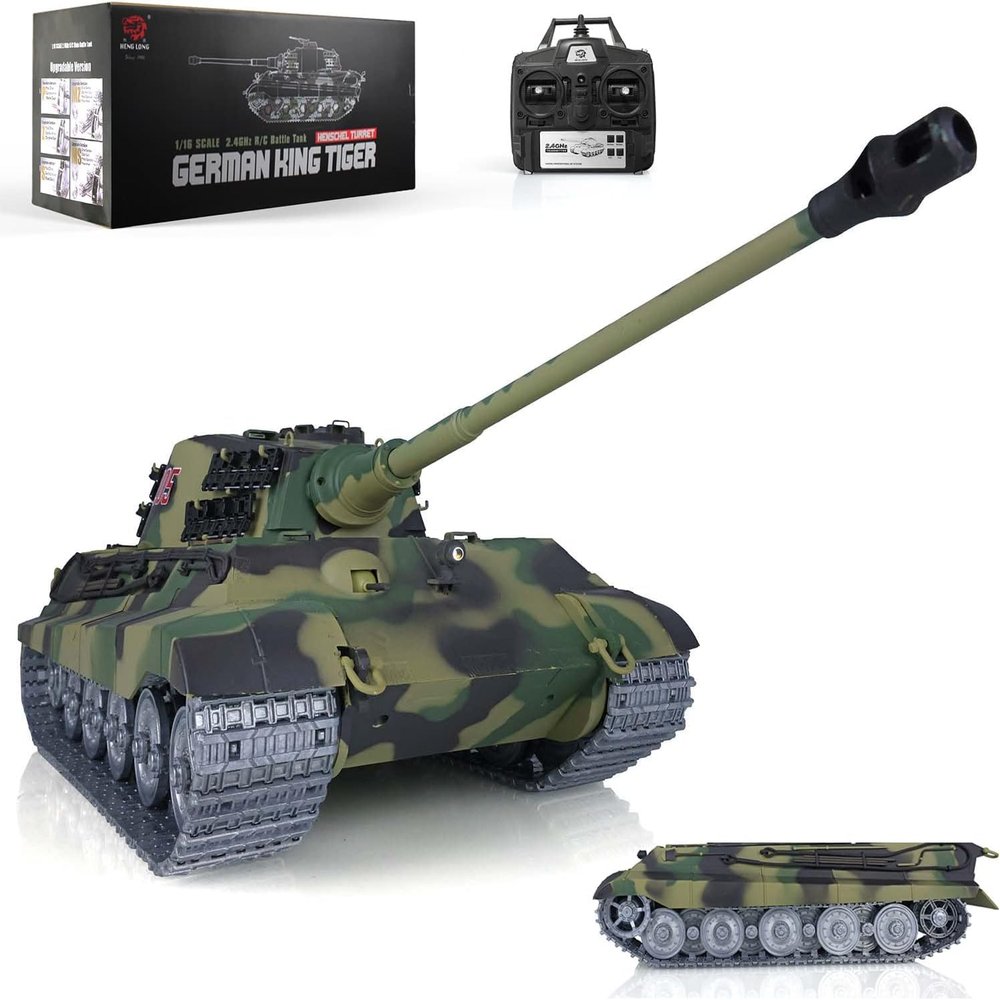 Heng Long US in Stock Pro Edition 1/16 Tk7.0 King Tiger 2 Rc Tank Metal Tracks Wheels Motor Barrel Retractable