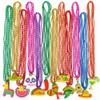 100PCS Cinco de Mayo Necklace Decorations, Fiesta Mexican Beads Decorations, 12 Kinds Metallic Mexican Party Decor Necklace, Fiesta Cactus Pinata Maracas Accessories for Cinco de Mayo Party Favors view 1