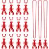 24PCS Mardi Gras Beads Necklace, Lobster Pendant Mardi Gras Accessories, Mardi Gras Lobster Element Pendant Beads Bulks, Mardi Gras Necklace Carnivals Celebration Parade Throws Party Favor Supplies view 1