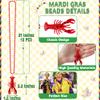 24PCS Mardi Gras Beads Necklace, Lobster Pendant Mardi Gras Accessories, Mardi Gras Lobster Element Pendant Beads Bulks, Mardi Gras Necklace Carnivals Celebration Parade Throws Party Favor Supplies view 2