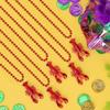 24PCS Mardi Gras Beads Necklace, Lobster Pendant Mardi Gras Accessories, Mardi Gras Lobster Element Pendant Beads Bulks, Mardi Gras Necklace Carnivals Celebration Parade Throws Party Favor Supplies view 3