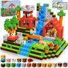 Annexfun Magnetic Blocks-100PCS Grassland Building Blocks Set, Kids Classroom Sensory Toy, STEM Learning, Construction Stacking Toy for Kids 3+ Boys & Girls Easter Christmas Birthday Gifts view 1