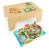 MAT EXPERT Train Table, Wooden Kids Activity Table w/Storage, 84 PCS Toys, Table Map & Drawer for Building, Race Track Toy Car, Toddler Play Toy Train Table Set w/Reversible Tabletop, Boys & Girls view 2