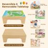 MAT EXPERT Train Table, Wooden Kids Activity Table w/Storage, 84 PCS Toys, Table Map & Drawer for Building, Race Track Toy Car, Toddler Play Toy Train Table Set w/Reversible Tabletop, Boys & Girls view 3