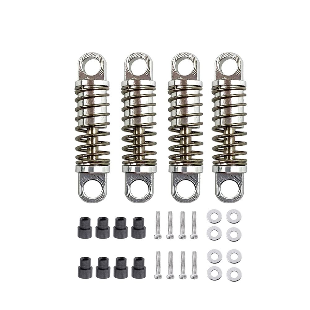 for Wltoys 284131 K969 K979 K989 K999 P929 P939 4pcs Metal Shock Absorber Damper 1/28 RC Car Upgrades Parts(Silver)