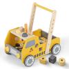 BABY JOY Wooden Baby Walker, Pretend Play Tool Bench, Push and Pull Learning Walker Activity Center, Toddler Montessori Educational Toy for Boys Girls view 1
