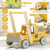 BABY JOY Wooden Baby Walker, Pretend Play Tool Bench, Push and Pull Learning Walker Activity Center, Toddler Montessori Educational Toy for Boys Girls view 4