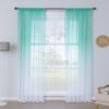 HooHero Lake Blue Balcony Kids Baby Room 100 Width Sheer Curtains Home Decoration Elegance Ombre view 4
