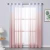 HooHero Pink Balcony Kids Baby Room 100 Width Sheer Curtains Home Decoration Elegance Ombre view 1