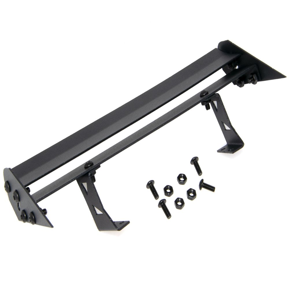 Metal Tail Wing Rear Compatible with Tamiya 1/10 TT02 Upgrade XV01 HSP 94123 PTG2 On-Road RC Rally Car Part Replace(Black)