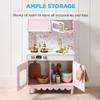 Best Choice Products Toddler Kitchen Playset, Wooden Cottage Kids Play Kitchen with 5 Accessories, Toy Storage, Scalloped Edge, and Pretend Play Microwave, Oven, Clicking Knobs - Pink view 2