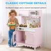 Best Choice Products Toddler Kitchen Playset, Wooden Cottage Kids Play Kitchen with 5 Accessories, Toy Storage, Scalloped Edge, and Pretend Play Microwave, Oven, Clicking Knobs - Pink view 3