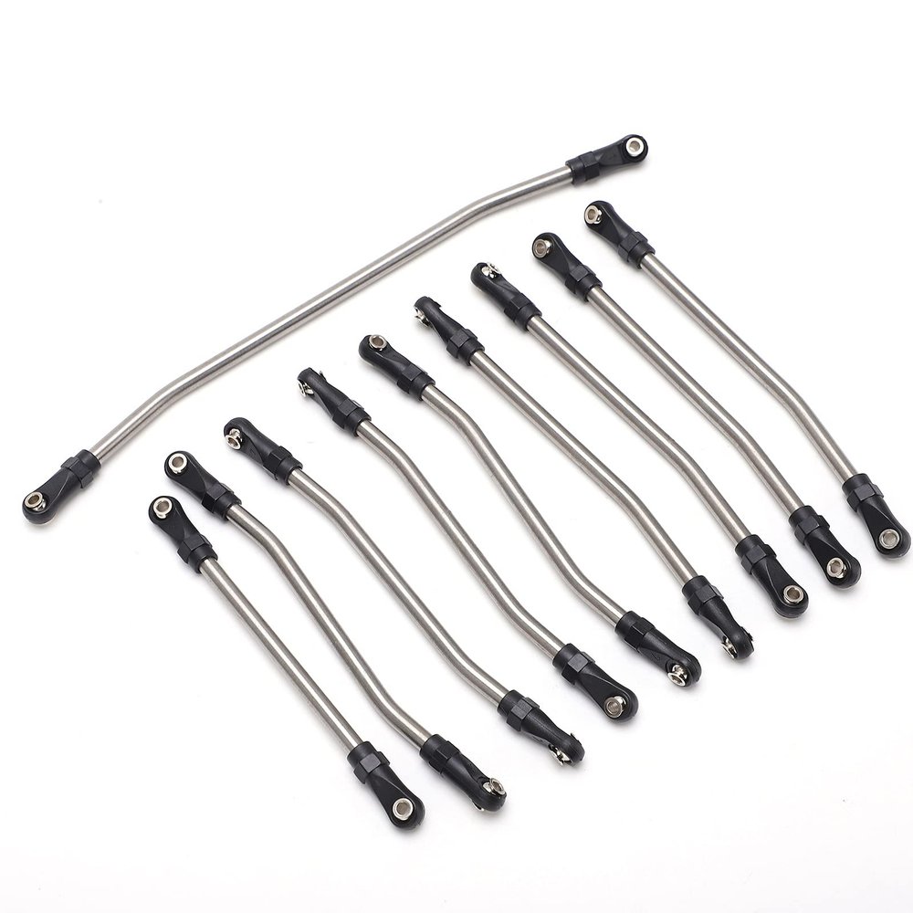 10pcs Stainless Steel Link Rod, Strong Long Service Life, Improve RC Car Performance, Fit for Axial Wraith 90018/90020 1/10 RC Car