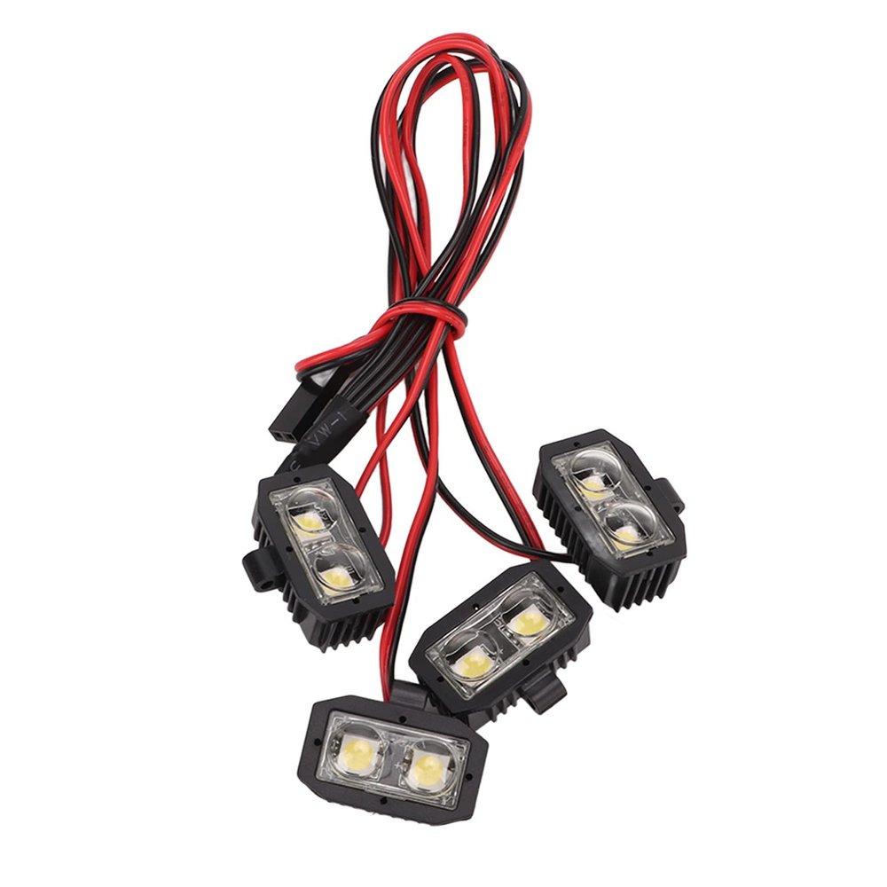 8LED White Light RC LED Headlights Super Bright Night Lighting Support Voltage 5-7.4V with Plastic Shell for 1/10 RC Car