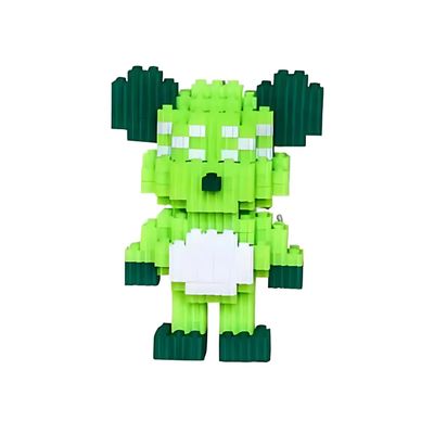 3D Building Block Sets - Small Standing Bear Toys for Kids Green Bear Brick Building Blocks Set - Holiday Present New Year for Kids - Block Sets for Adults & Kids Ages 9 Onwards