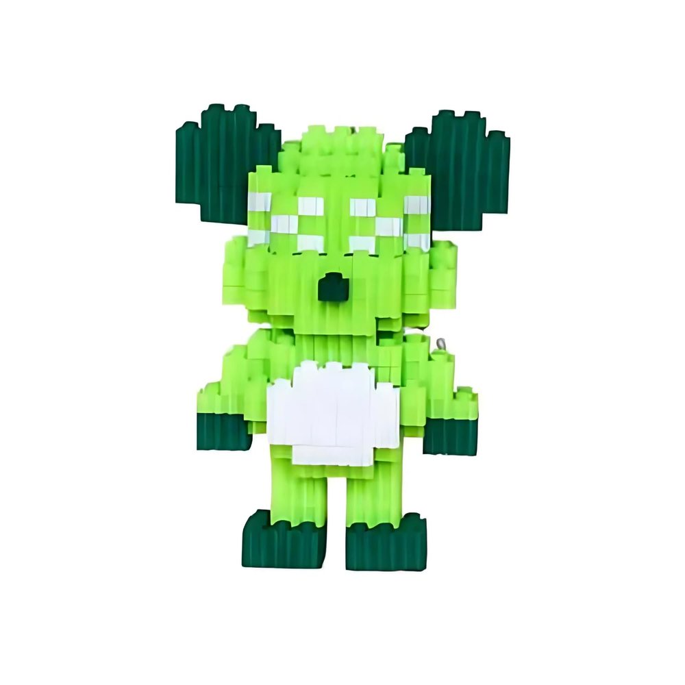 3D Building Block Sets - Small Standing Bear Toys for Kids Green Bear Brick Building Blocks Set - Holiday Present New Year for Kids - Block Sets for Adults & Kids Ages 9 Onwards