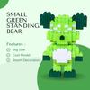 3D Building Block Sets - Small Standing Bear Toys for Kids  Green Bear Brick Building Blocks Set - Holiday Present New Year for Kids - Block Sets for Adults & Kids Ages 9 Onwards view 2