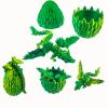 Aesinos 3D Printed Dragon in Eggs Wing Dragon Egg,Crystal Dragon in Dragon Egg,3D Dragon, Dragon Eggs with Dragon Inside 3D Printed Animals Desk Decoration 3D Printed Dragon with Wings (Golden Green) view 1