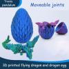 Aesinos 3D Printed Dragon in Eggs Wing Dragon Egg,Crystal Dragon in Dragon Egg,3D Dragon, Dragon Eggs with Dragon Inside 3D Printed Animals Desk Decoration 3D Printed Dragon with Wings (Golden Green) view 3