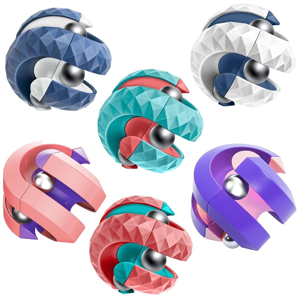 6 Pack Orbit Ball Toy, Fidget Cubes Top Spinning Toy, Great Party Favor Gifts & Creative Decompress Toys, Puzzle Games as Stress Relief Gifts for ADHD Kids Children's Day Gifts
