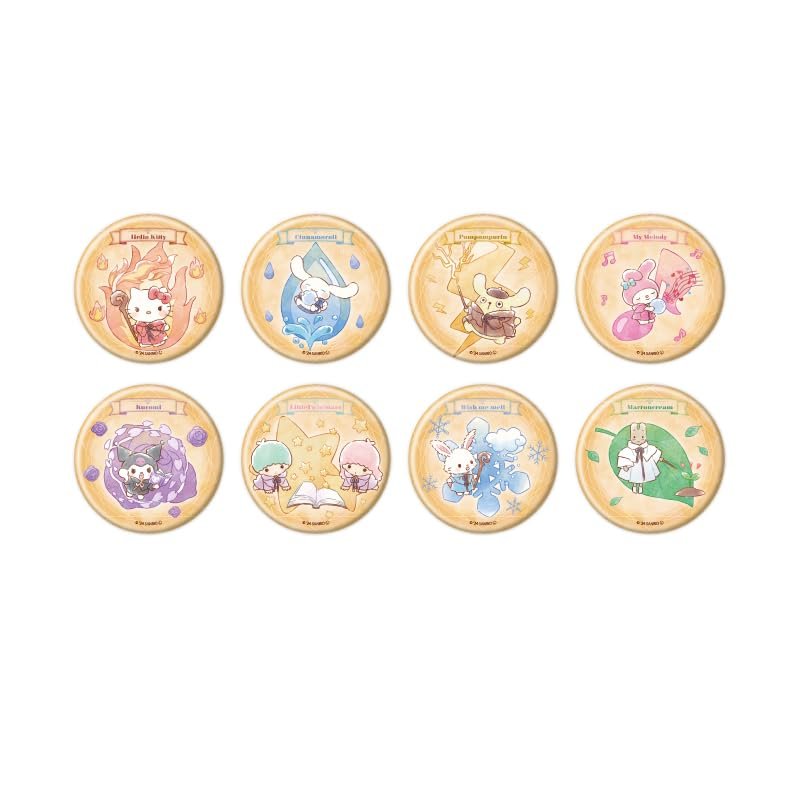 Sanrio Characters 01 Wizard Ver. [Graph Art Illustration] Hologram Can Badge 2.2 inches (57 mm) Box of 8