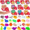 28 Pack Valentines Day Gifts for Kids Classroom Mochi Squishies Fidget Toys Filled Heart with Valentines Cards for Kids School, Valentines for Class Valentines Exchange Cards Party Favors Prizes view 1