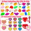 28 Pack Valentines Day Gifts for Kids Classroom Mochi Squishies Fidget Toys Filled Heart with Valentines Cards for Kids School, Valentines for Class Valentines Exchange Cards Party Favors Prizes view 2