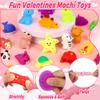 28 Pack Valentines Day Gifts for Kids Classroom Mochi Squishies Fidget Toys Filled Heart with Valentines Cards for Kids School, Valentines for Class Valentines Exchange Cards Party Favors Prizes view 3