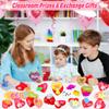 28 Pack Valentines Day Gifts for Kids Classroom Mochi Squishies Fidget Toys Filled Heart with Valentines Cards for Kids School, Valentines for Class Valentines Exchange Cards Party Favors Prizes view 4