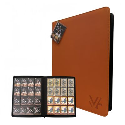 1000+ Pockets Trading Card Binder,16 Pockets Card Ablum Fit for MTG/TCG/Commander/Magic,Premium Card Binder Compatible with Soccer,Baseball,Basketball and Game Card (Orange)
