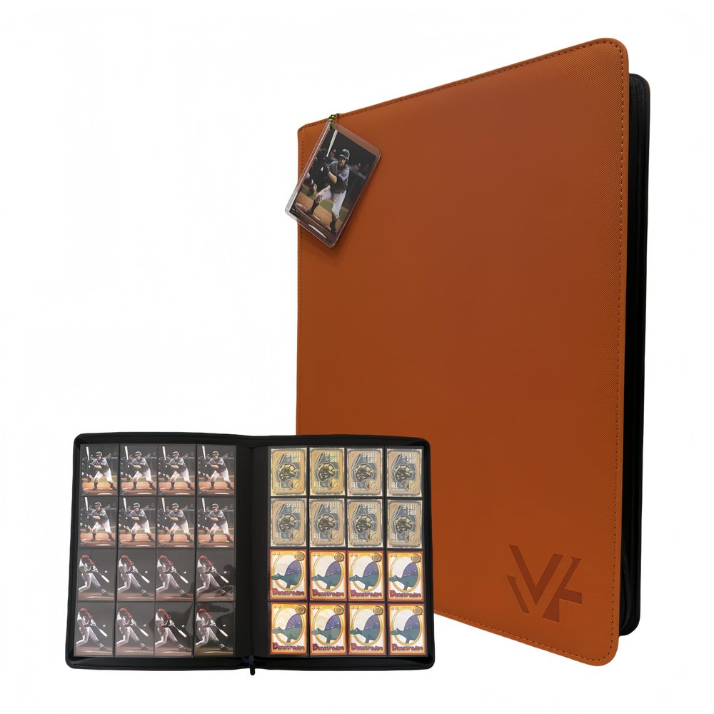 1000+ Pockets Trading Card Binder,16 Pockets Card Ablum Fit for MTG/TCG/Commander/Magic,Premium Card Binder Compatible with Soccer,Baseball,Basketball and Game Card (Orange)