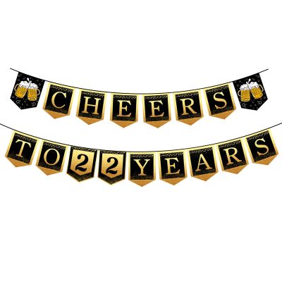 22nd Happy Birthday Banner, 22 Year Old Birthday Decorations for Her or Him, Amazing Party Bunting Decoration, Hanging Decor for Daughter or Son