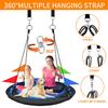 48 Inch Tree Swing for Kids OutdoorSpider Web Tree Swing,1000Lb Weight Capacity900D Oxford Waterproof with Handles, with 71" Detachable Nylon Rope Swivelfor Backyard, Playground (Black-48Inch) view 3
