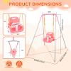 4-in-1 Swing Set & Baby Jumper and Bouncer for Toddler, Heavy Duty Baby Swing Set with Foldable Metal Stand for Indoor & Outdoor Play, Adjustable Swingset for Toddler (Pink) view 2