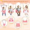 4-in-1 Swing Set & Baby Jumper and Bouncer for Toddler, Heavy Duty Baby Swing Set with Foldable Metal Stand for Indoor & Outdoor Play, Adjustable Swingset for Toddler (Pink) view 3