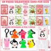 28 Pack Valentines Day Cards for Kids Classroom Valentines Day Gifts for Kids School with Poping Eye Animals Keychain Valentines for Class Valentines Exchange Cards Party Favors Exchange Gift Set view 2