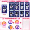 28 Pack Valentines Day Gifts for Kids Classroom Valentines Day Cards with Galaxy Slime for Kids School, Valentines for Class Valentines Exchange Cards Party Favors Classroom Exchange Gift Set view 2