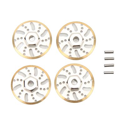 Brass Counter Weight Brake Discs, enhances vehicle balance and braking performance, 20mm RC Brake Disc Set includes 4 silver discs with pins for RC hobbyists off-road models scale building projects