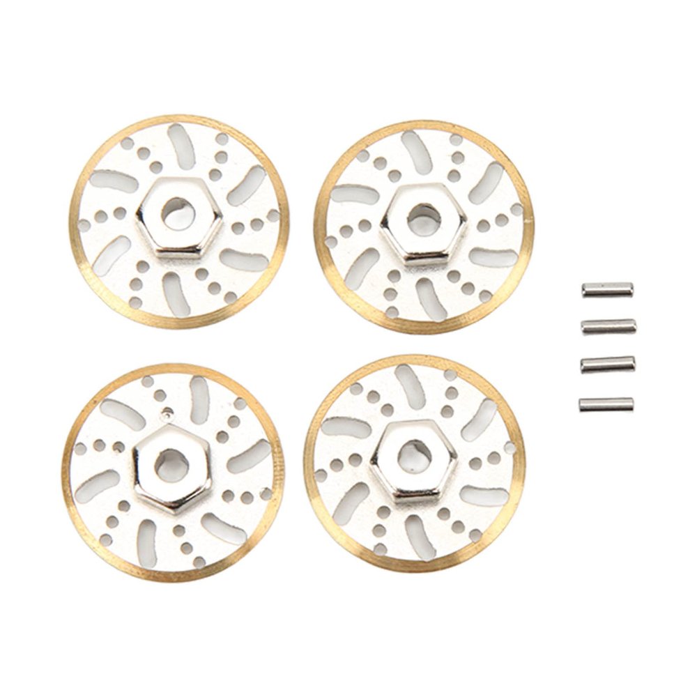 Brass Counter Weight Brake Discs, enhances vehicle balance and braking performance, 20mm RC Brake Disc Set includes 4 silver discs with pins for RC hobbyists off-road models scale building projects